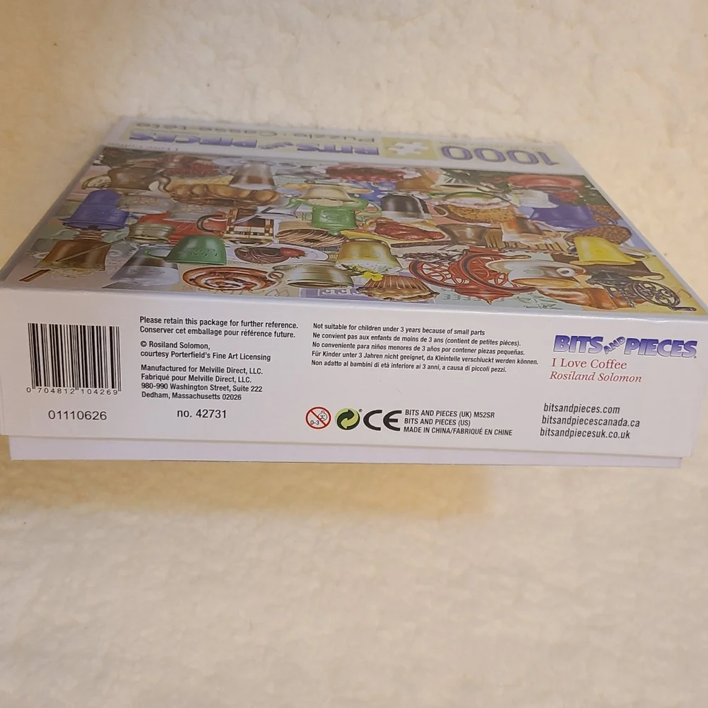 Coffee-Themed Jigsaw Puzzle - 1000 Pieces - Coffee & Desserts - Bits and Pieces - Picture 3 of 4